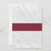 Faire-part de mariage rouge profond 5x7 avec dente (Dos)