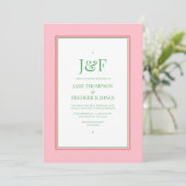 Faire-part de mariage rouge, rose et vert (Debout devant)