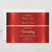 Faire-part de mariage rouge simple (Devant)