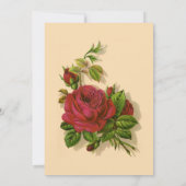 Faire-part de mariage rouge vintage (Dos)