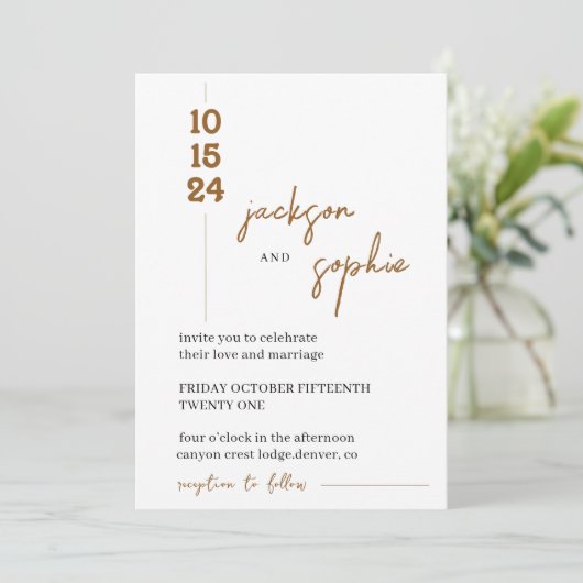 Faire-part de mariage rouille, Mariage désert Boho (Debout devant)