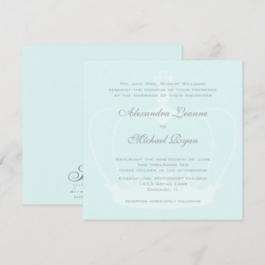 Faire-part de mariage royal (Devant / Derrière)