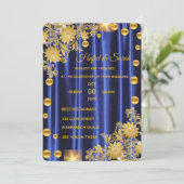 Faire-part de mariage Royal Bleu et Or, Mariage en (Debout devant)