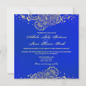 Faire-part de mariage Royal Blue Henna Lace Navy (Devant)