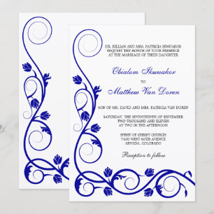 Faire-part de mariage Royal Blue Swils