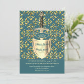Faire-part de mariage Royal Gold Motif (Debout devant)