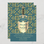 Faire-part de mariage Royal Gold Motif (Devant / Derrière)