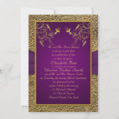 Faire-part de mariage Royal Purple et Gold Monogra (Dos)