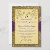 Faire-part de mariage Royal Purple et Gold Monogra (Dos)