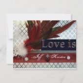 Faire-part de mariage royal rouge et argent (Devant)