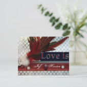 Faire-part de mariage royal rouge et argent (Debout devant)