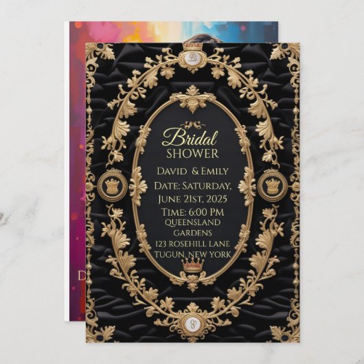 Faire-part de mariage royale (Devant / Derrière)