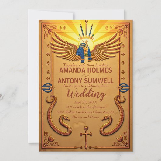 Faire-part de mariage royale égyptienne (Devant)