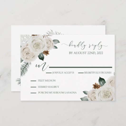 Faire-part de mariage RSVP (Devant / Derrière)