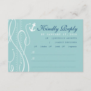 Faire-part de mariage RSVP à balayage nautique