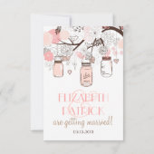 Faire-part de mariage RSVP avec pots Mason roses e (Dos)