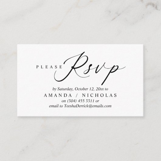 Faire-part de mariage RSVP, Conception de script d (Devant)