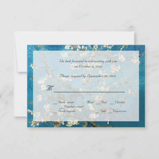 Faire-part de mariage RSVP d'art fin célèbres (Devant)