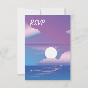 Faire-part de mariage RSVP de nuit tropicale