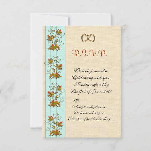 Faire-part de mariage RSVP Feuilles d'automne (Devant)