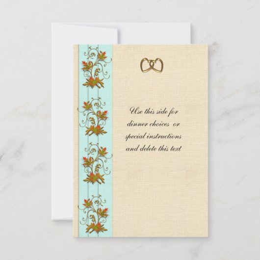 Faire-part de mariage RSVP Feuilles d'automne (Dos)