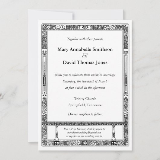 Faire-part de mariage RSVP floral (Devant)