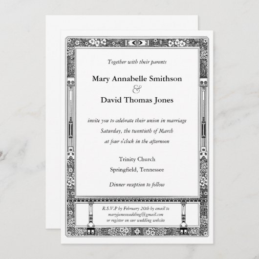 Faire-part de mariage RSVP floral (Devant / Derrière)