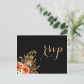 Faire-part de mariage RSVP Florales Aquarelle Bril (Debout devant)