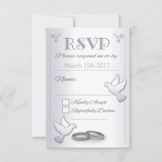Faire-part de mariage RSVP Inséparables Vintages S (Devant)