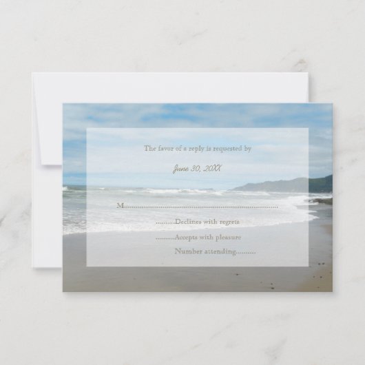 Faire-part de mariage RSVP Plage (Devant)
