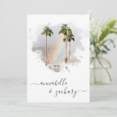 *~* FAIRE-PART DE MARIAGE + RSVP - QR TROPICAL AR1 (Debout devant)