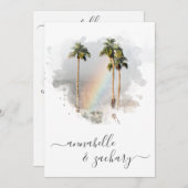 *~* FAIRE-PART DE MARIAGE + RSVP - QR TROPICAL AR1 (Devant / Derrière)