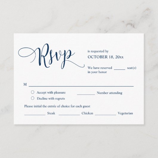 Faire-part de mariage RSVP Répondre, Carte des opt (Devant)