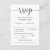 Faire-part de mariage RSVP Répondre, Carte des opt (Devant)