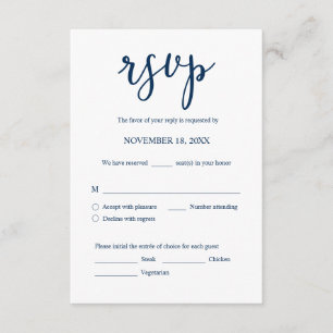 Faire-part de mariage RSVP Répondre, Carte des opt