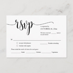 Faire-part de mariage RSVP Répondre, Carte des opt