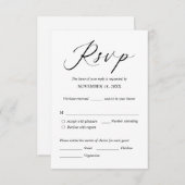 Faire-part de mariage RSVP Répondre, Carte des opt (Devant / Derrière)