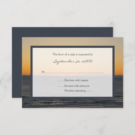 Faire-part de mariage RSVP Sunset (Devant / Derrière)