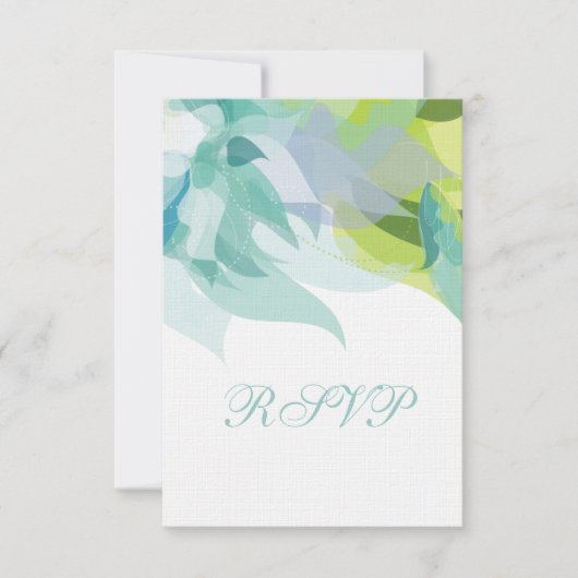 Faire-part de mariage RSVP Turquoise Abstrait (Devant)