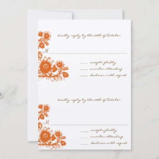 Faire-part de mariage RSVP Vintage Orange (Devant)