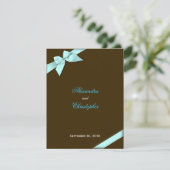 Faire-part de mariage Ruban Aqua (Debout devant)