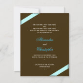 Faire-part de mariage Ruban Aqua (Dos)