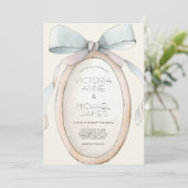 Faire-part de mariage rubans neutres vintage (Debout devant)