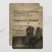 Faire-part de mariage Russe des bottes de cowboy (Devant / Derrière)