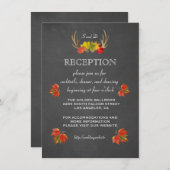 Faire-part de mariage | Rustic Antlers Fall RÉCEPT (Devant / Derrière)