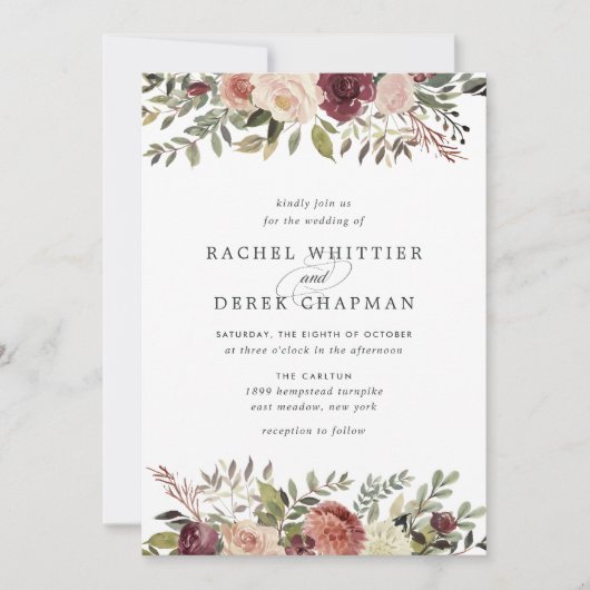 Faire-part de mariage Rustic Bloom (Devant)