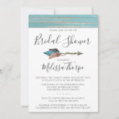 Faire-part de mariage Rustic Feathers Arrow pour B (Devant)