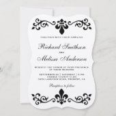 Faire-part de mariage Rustic Kraft Black Flourish (Devant)