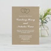 Faire-part de mariage Rustic Lace Hearts (Debout devant)