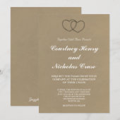 Faire-part de mariage Rustic Lace Hearts (Devant / Derrière)